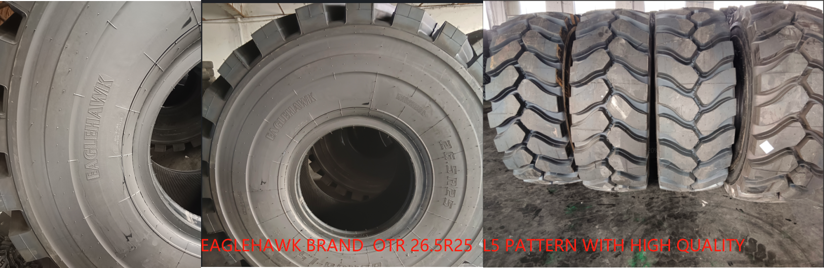 Neumáticos de la marca EAGLEHAWK con patrón 26.5R25 OTR L5